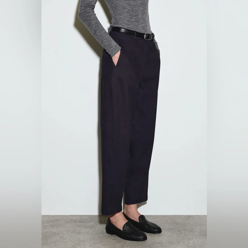 COS Barrel-Leg Cotton Chinos - sz 10 US - Picture 2 of 7